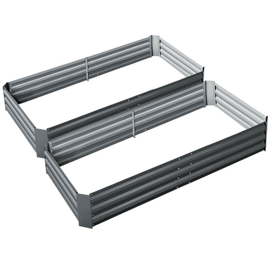 Greenfingers Garden Bed 2PCS 210X90X30cm Galvanised Steel Raised Planter