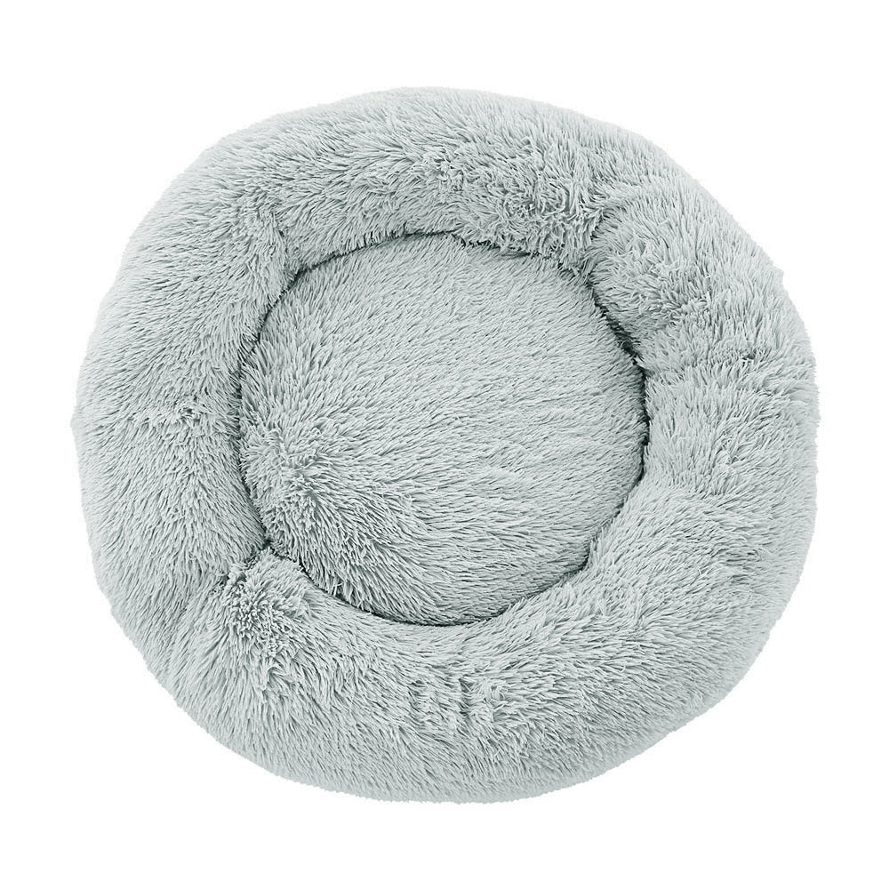 i.Pet Pet bed Dog Cat Calming Pet bed Large 90cm Light Grey Sleeping Comfy Cave Washable