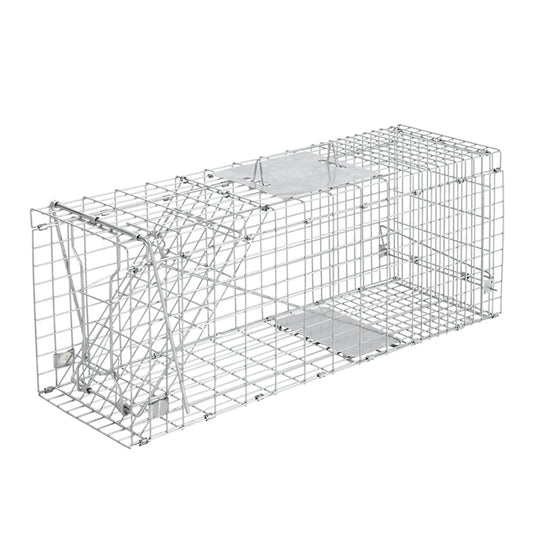 Humane Animal Trap Cage 94 x 34 x 36cm - Silver