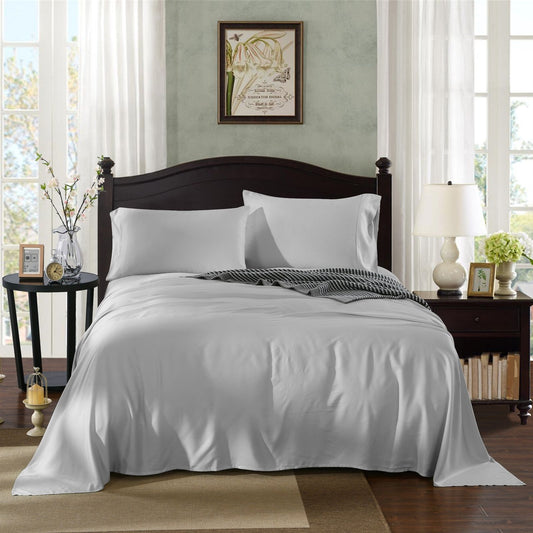 Royal Comfort 100% Natural Bamboo 1000 Thread Count Collection Sheet Set - Double - Silver (Cloud Grey)