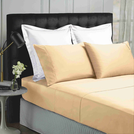 Park Avenue 500TC Soft Natural Bamboo Cotton Sheet Set Breathable Bedding - Double - Blush