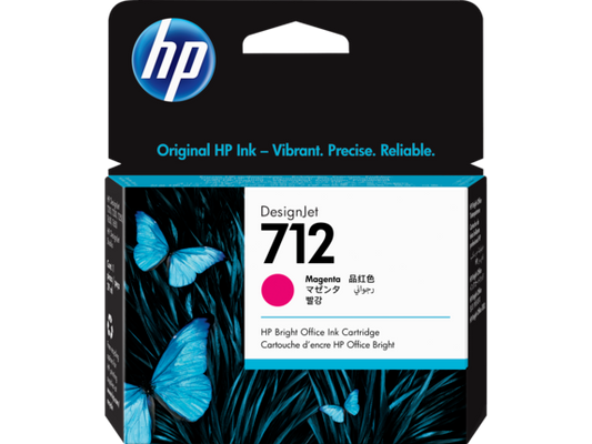 HP 712 29ML MAGENTA DESIGNJET INK CARTRIDGE FOR T230/T250/T650/STUDIO