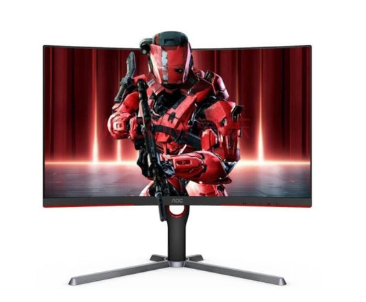 AOC 27\' Curved VA QHD 2560 × 1440, 1000R, Free-Sync Premium, 1ms, 165Hz, HDR10, DP, HDMI, HAS, Flicker Free, Low Blue Mode, VESA 100 Gaming Monitor
