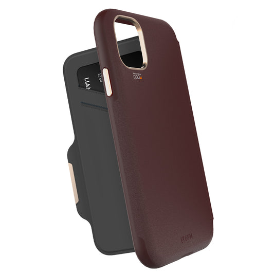 FORCE TECHNOLOGY Monaco Wallet Case for Apple iPhone 11 Pro - Mulberry (EFCFLAE170MUL), 6m Military Standard Drop Tested, 2 Convenient card/cash pockets
