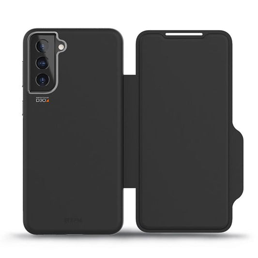 FORCE TECHNOLOGY Monaco Wallet Case for Samsung Galaxy S21+ 5G - Black (EFCFLSG271BSG), 6m Military Standard Drop Tested, Convenient card/cash pockets, Slim design