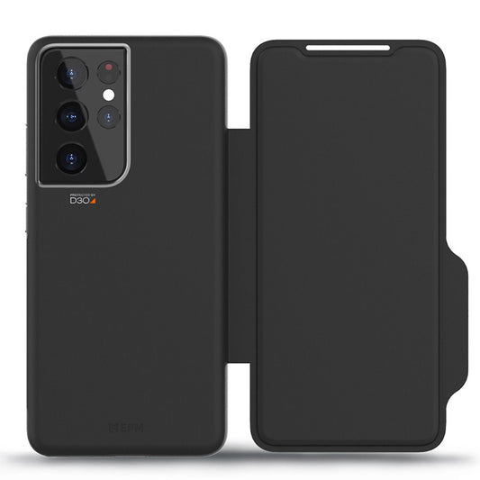FORCE TECHNOLOGY Monaco Wallet Case for Samsung Galaxy S21 Ultra 5G - Black (EFCFLSG272BSG), 6m Military Standard Drop Tested, Convenient card/cash pockets