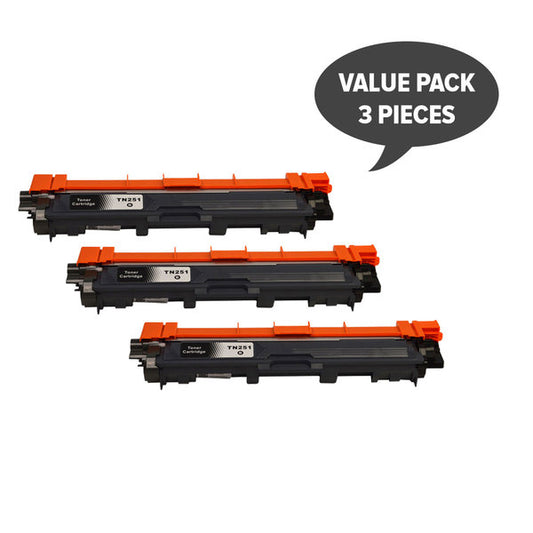 TN-251 Black Premium Generic Toner (Set of 3)