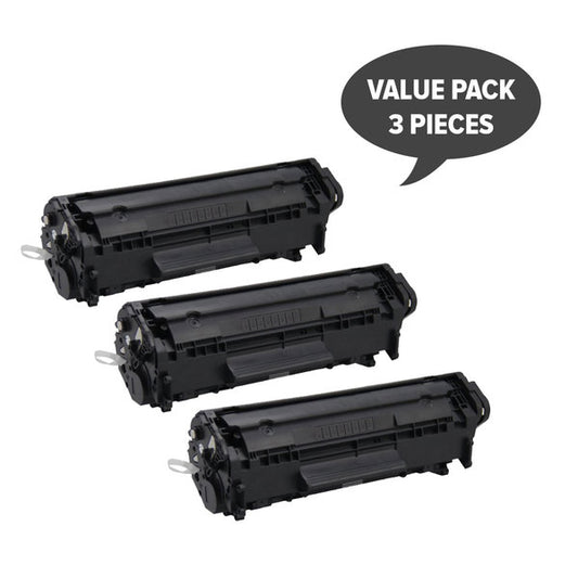 HP Compatible Q2612A #12A Cart-303 Premium Generic Toner (Set of 3)