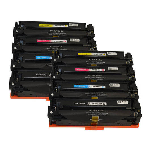 HP Compatible CF400X #201X Series Premium Generic Toner Cartridge set x 2 (8 cartridges)