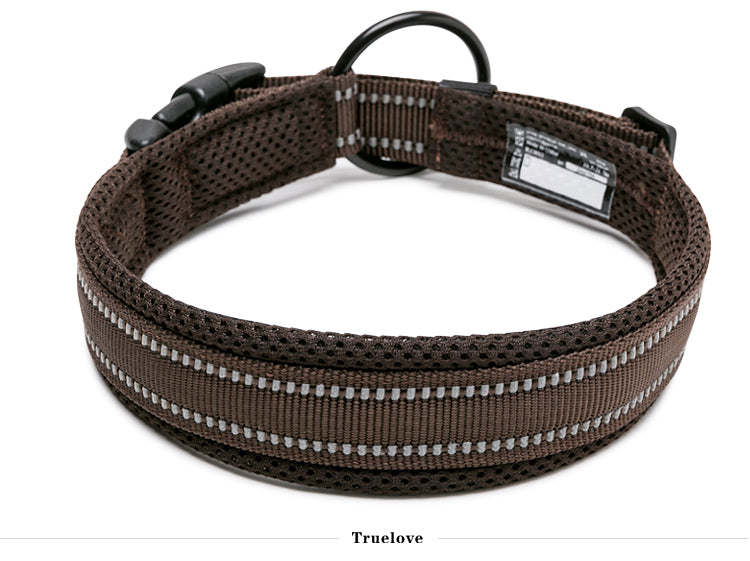 Heavy Duty Reflective Collar Brown S