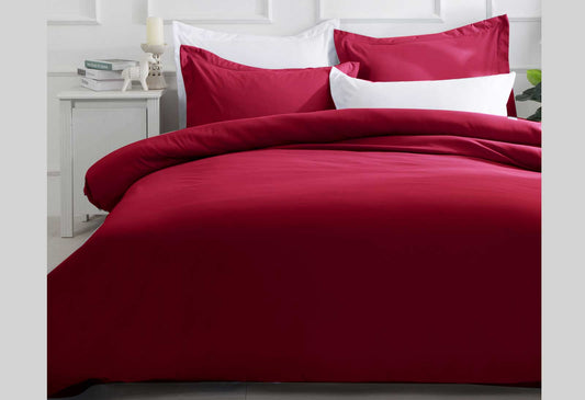 Luxton Queen Size Burgundy Quilt Cover Set (3PCS)