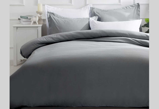 Luxton Super King Size Slate Color Quilt Cover Set (3PCS)