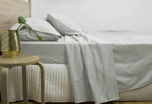 Ardor Queen Size 3000TC Cotton Rich Sheet Set (Silver Color)