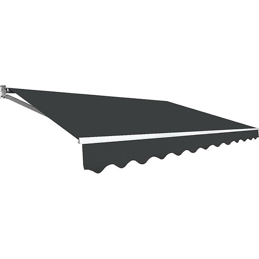 Outdoor Folding Arm Awning Retractable Sunshade Canopy Grey 4.0m x 2.5m