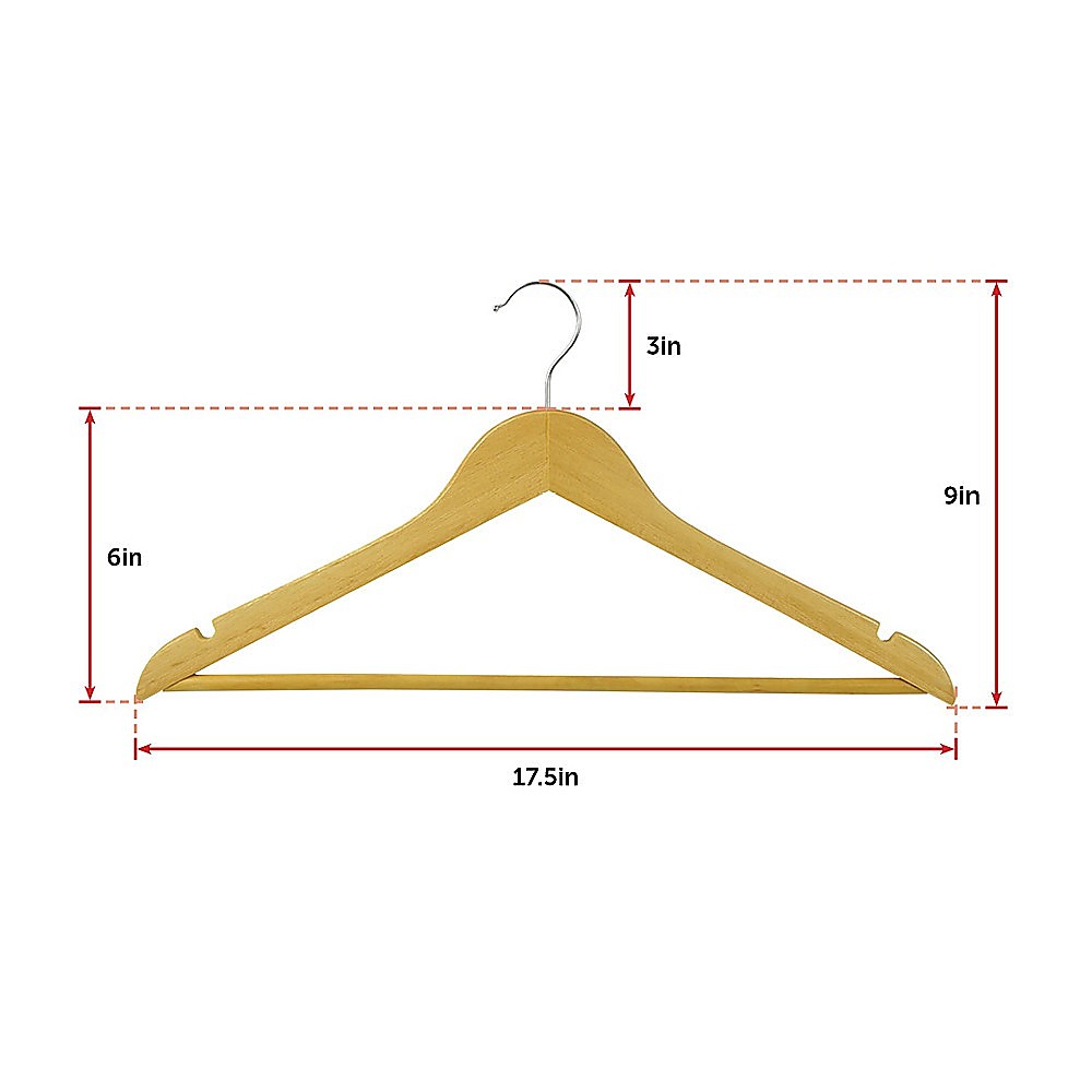 120pc Wooden Clothes Hangers Coat Pant Suit Coathangers Rack Wardrobe Wood