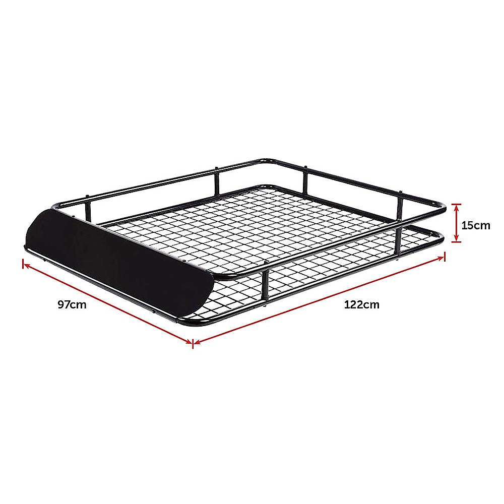 Universal Roof Rack Basket - Car Luggage Carrier Steel Cage Vehicle Cargo