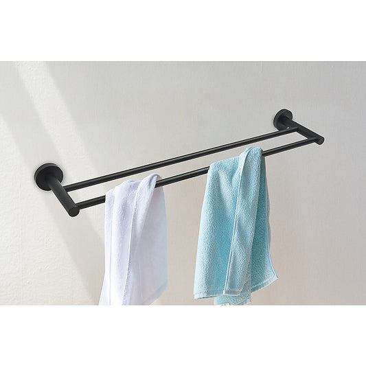 Single Classic Towel Bar Rail Bathroom Electroplated Matte Black Finish