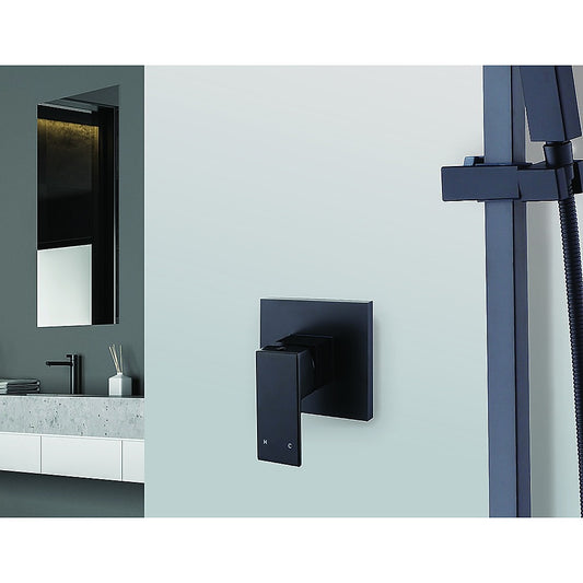Polished Black Bathroom Shower Wall Mixer w/ WaterMark
