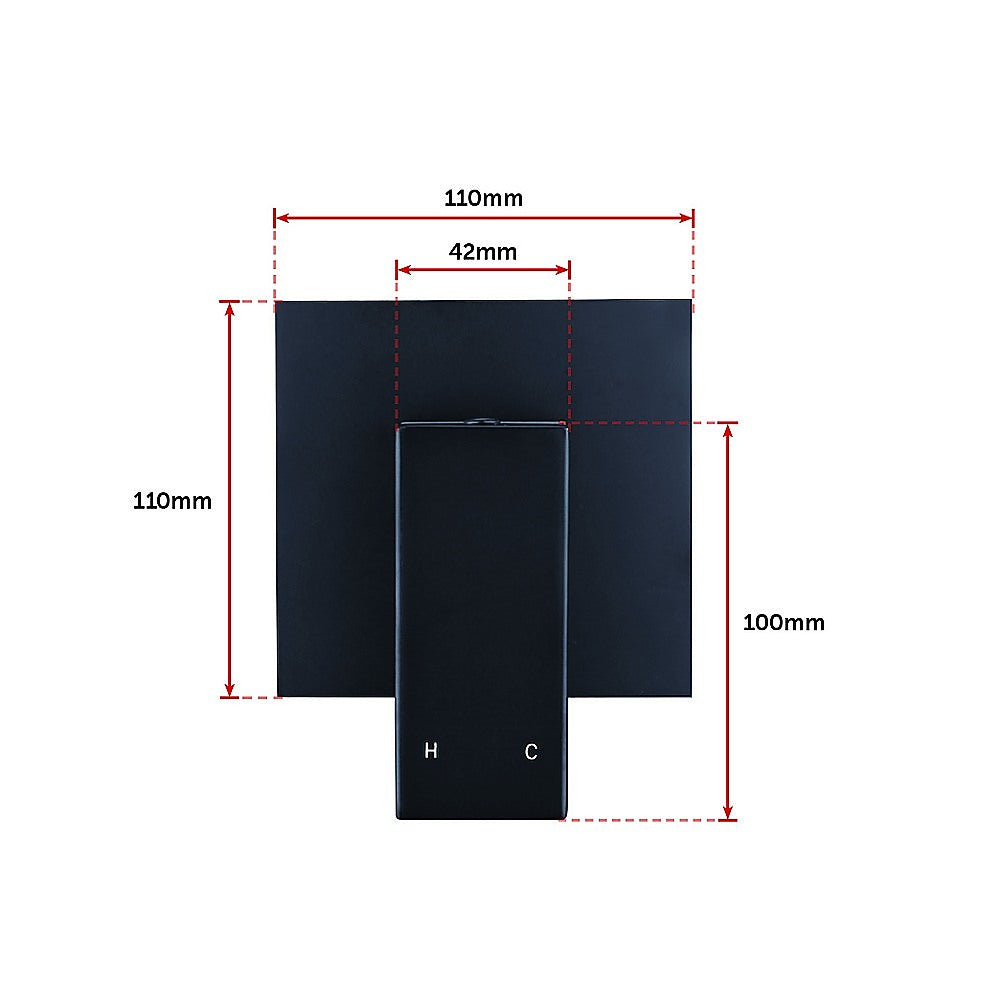 Polished Black Bathroom Shower Wall Mixer w/ WaterMark