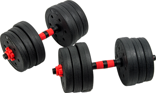 20kg Adjustable Rubber Dumbbell Set Barbell Home GYM Exercise Weights