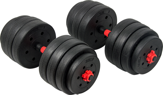 40kg Adjustable Rubber Dumbbell Set Barbell Home GYM Exercise Weights