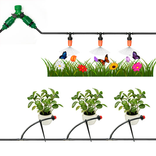 50M Hose Garden Irrigation System Plant Watering DIY Micro Drip Kits