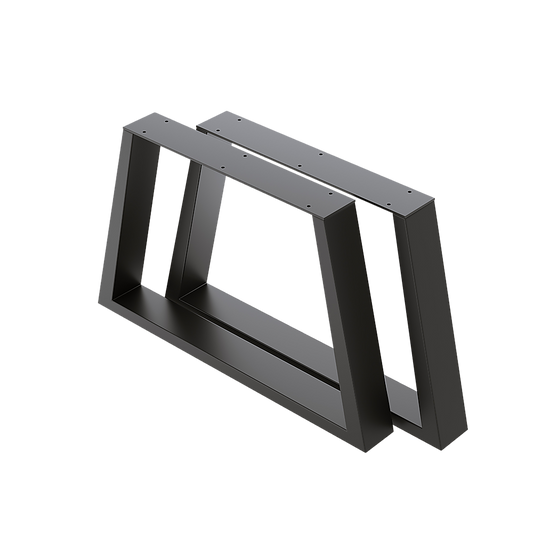 Trapezium Shaped Table Bench Desk Legs Retro Industrial Design Fully Welded - Black