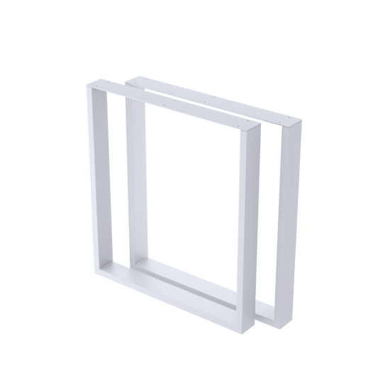 Square Shaped Table Bench Desk Legs Retro Industrial Design Fully Welded - White