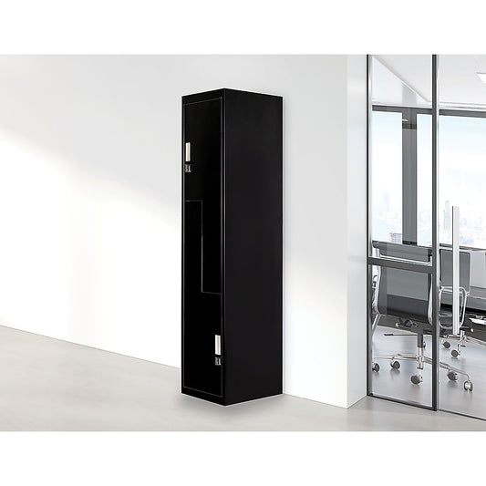 Black Two-Door L-shaped Office Gym Shed Storage Lockers