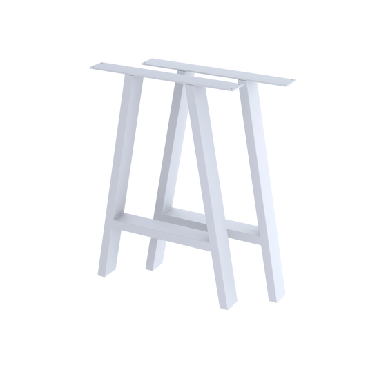 2x Rustic Dining Table Legs Steel Industrial Vintage 71cm - White