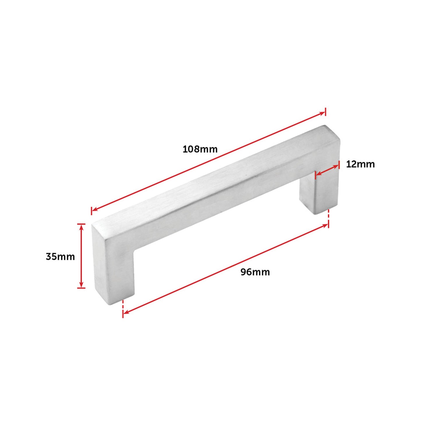 Brushed Nickel Stainless Steel Kitchen Cabinet Square Drawer Pull Door Handles 15-Pack