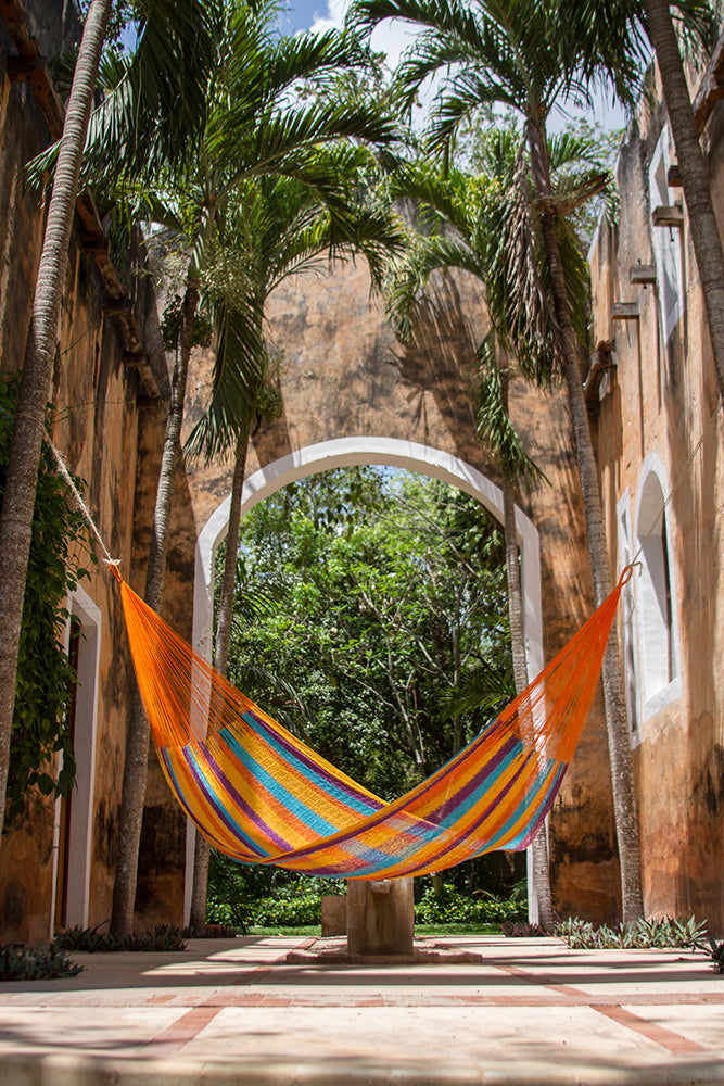 Mayan Legacy King Size Cotton Mexican Hammock in Alegra Colour