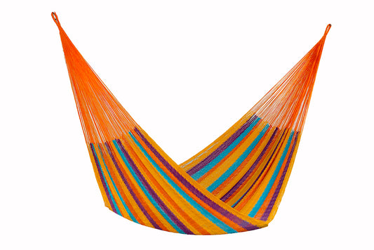 Mayan Legacy King Size Cotton Mexican Hammock in Alegra Colour