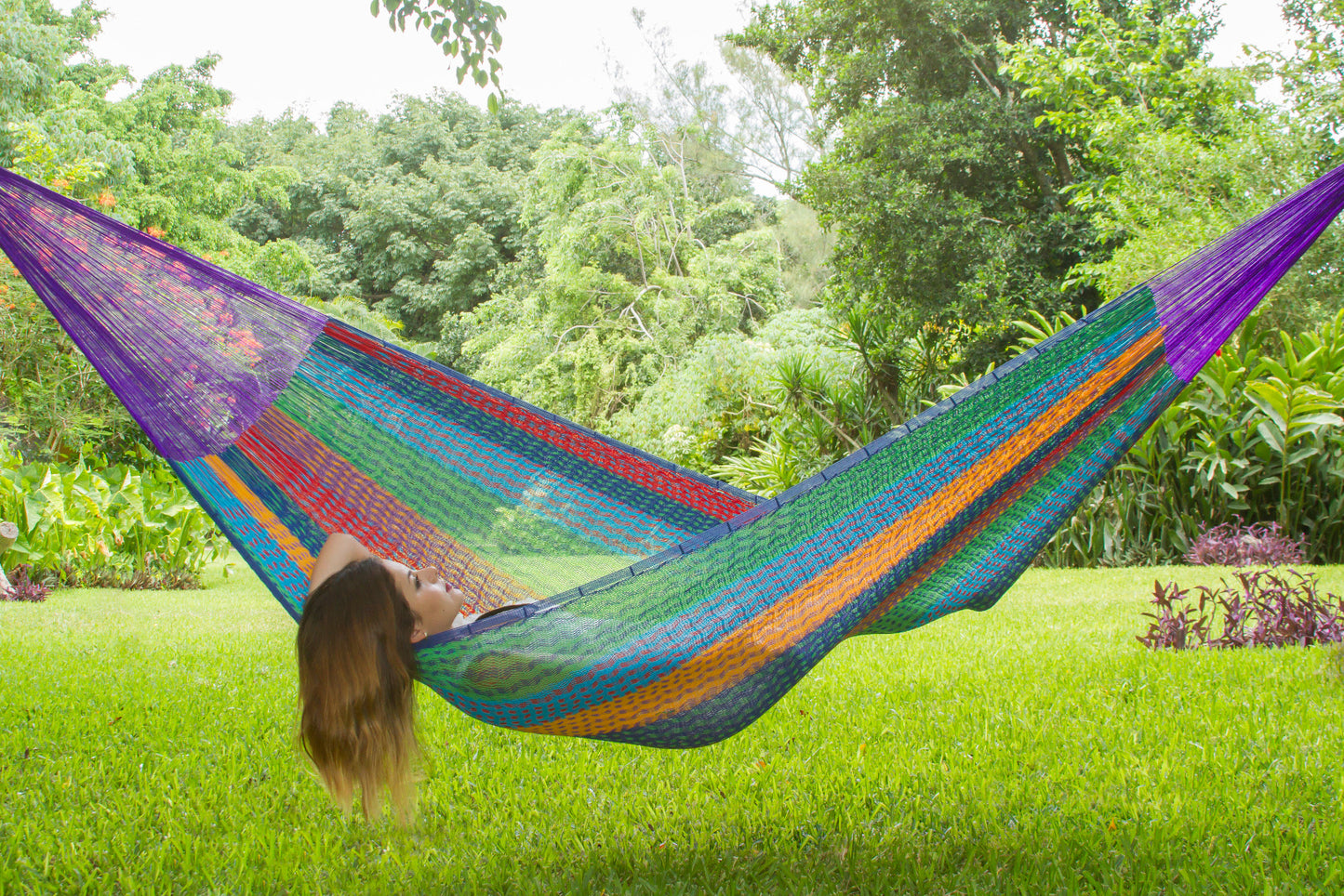 Mayan Legacy Jumbo Size Cotton Mexican Hammock in Colorina Colour