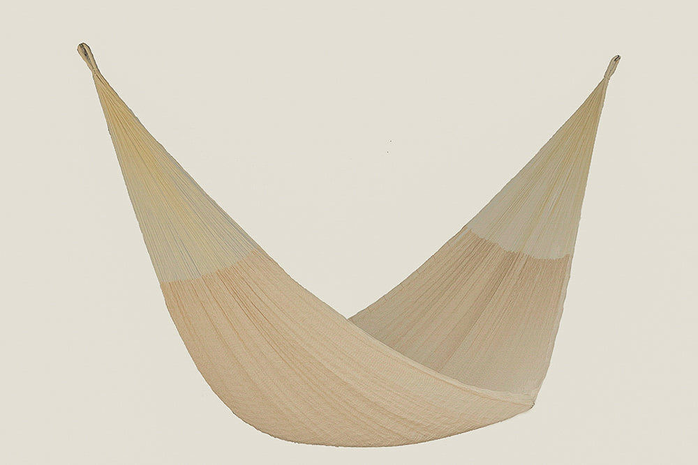 Mayan Legacy Single Size Cotton Mexican Hammock in Cream Colour
