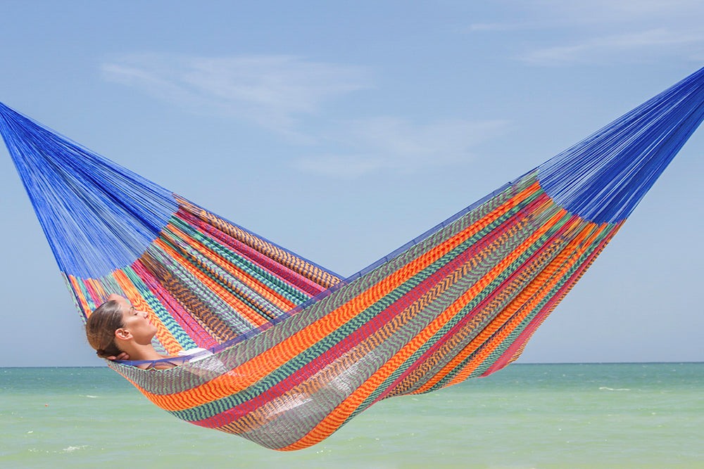 Mayan Legacy Jumbo Size Cotton Mexican Hammock in Mexicana Colour