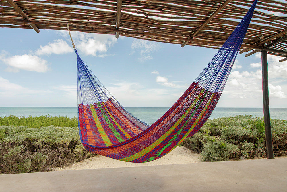 Mayan Legacy King Size Super Nylon Mexican Hammock in Mexicana Colour