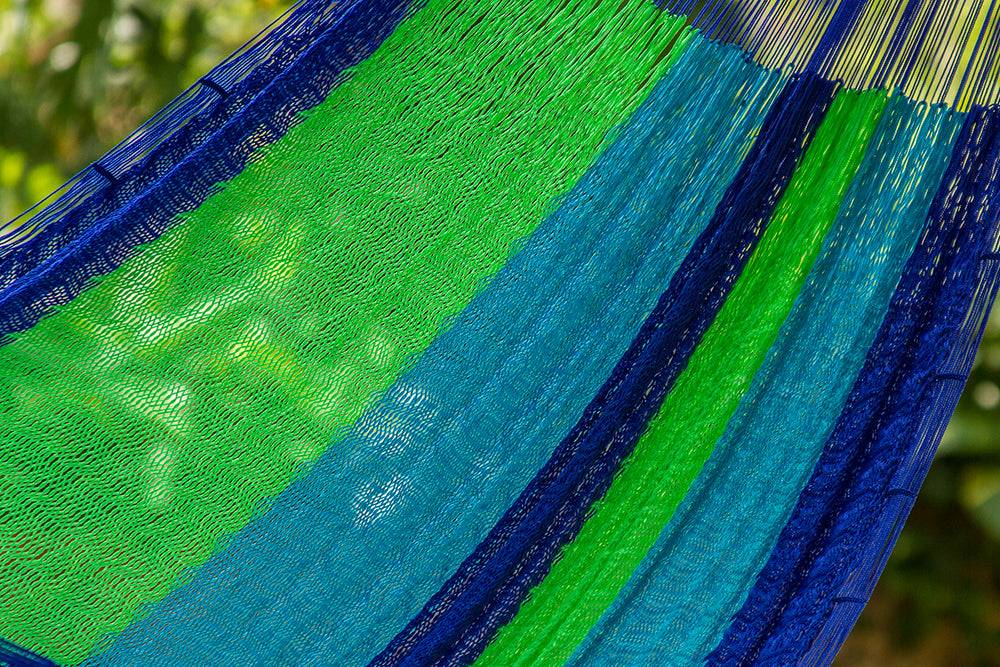 Mayan Legacy King Size Super Nylon Mexican Hammock in Oceanica Colour
