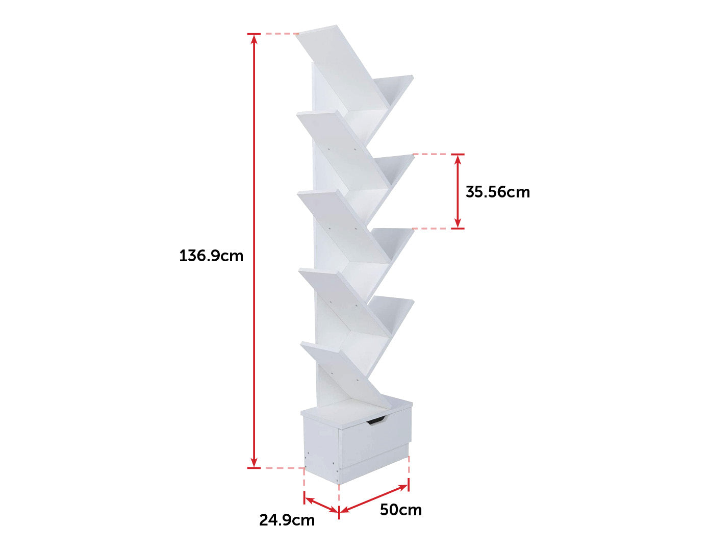 Tree Bookshelf Bookcase Book Organizer 9-Tier Multipurpose Shelf Display Racks