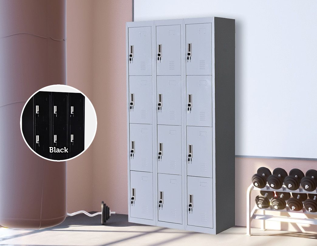 12 Door Locker - Office/Gym - Light Grey