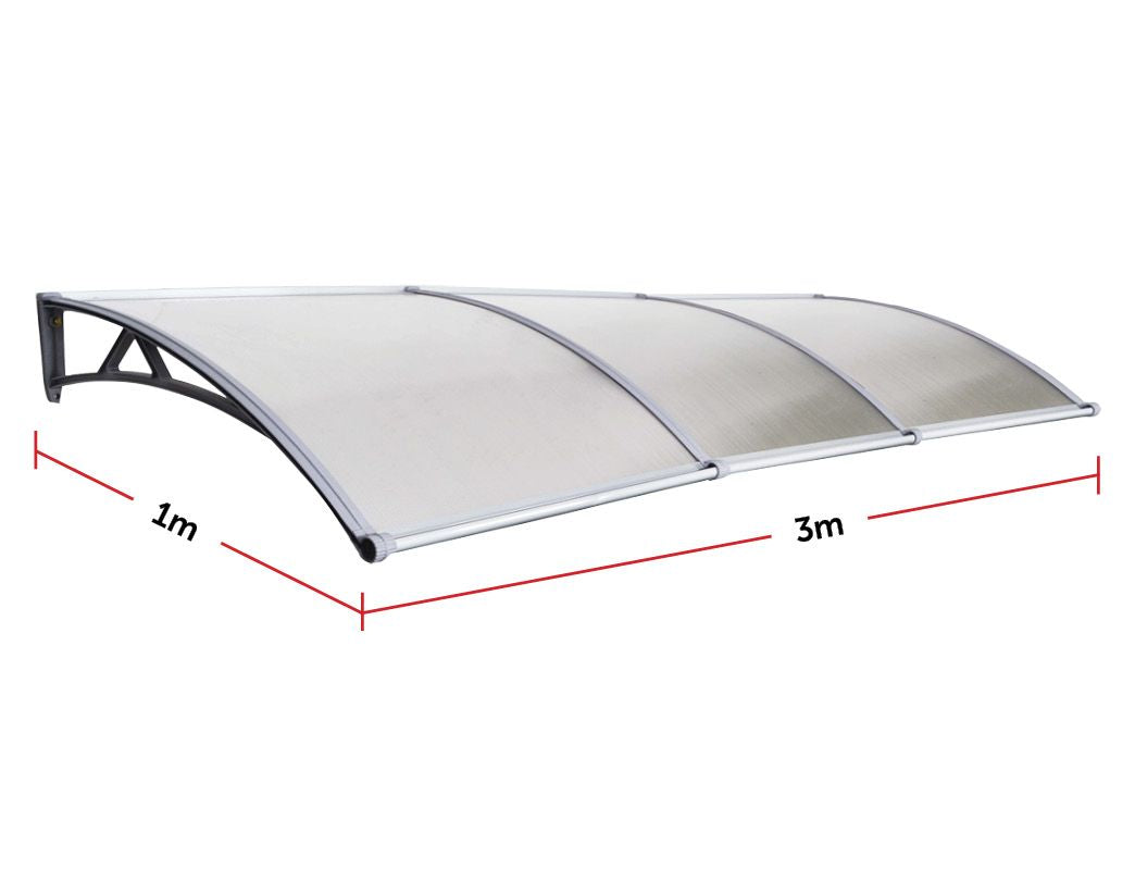 DIY Outdoor Awning Cover 1mx3m with Rain Gutter