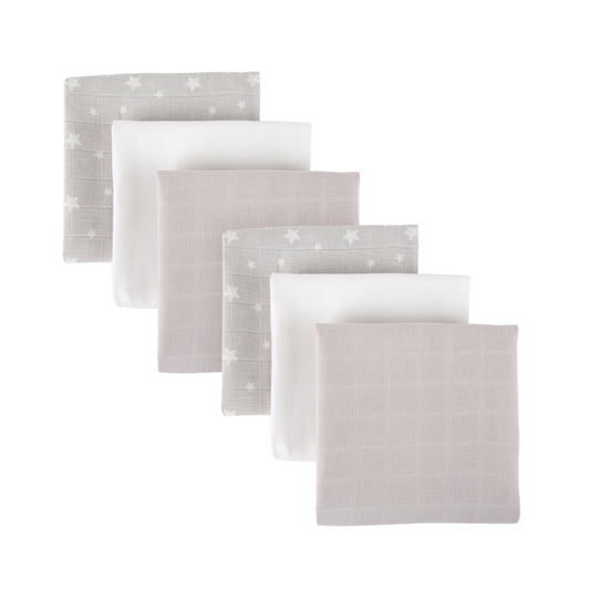 Cuddleco Muslins - Grey Star