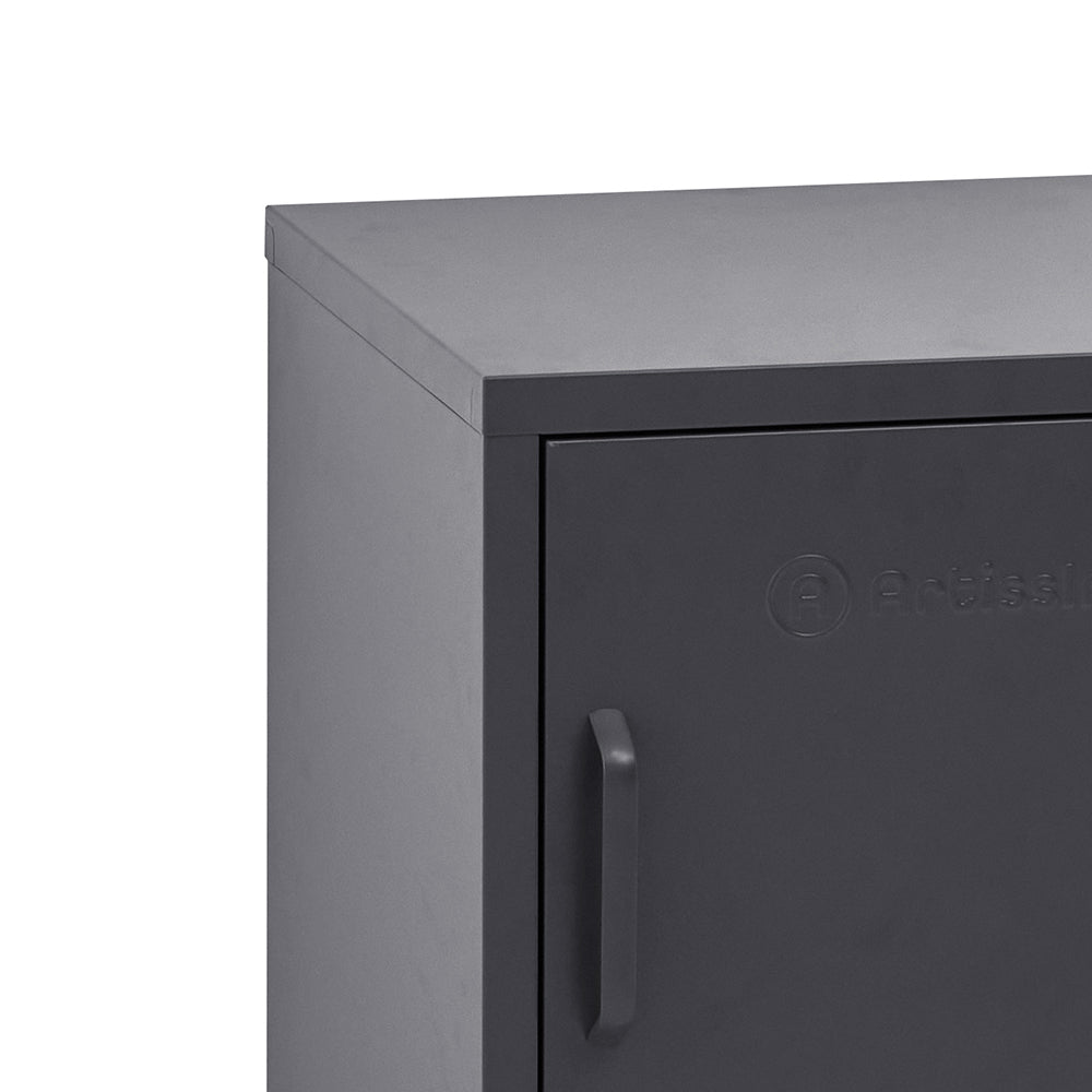 ArtissIn Metal Locker Storage Shelf Filing Cabinet Cupboard Bedside Table Black