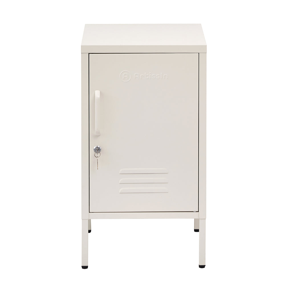 ArtissIn Metal Locker Storage Shelf Filing Cabinet Cupboard Bedside Table White