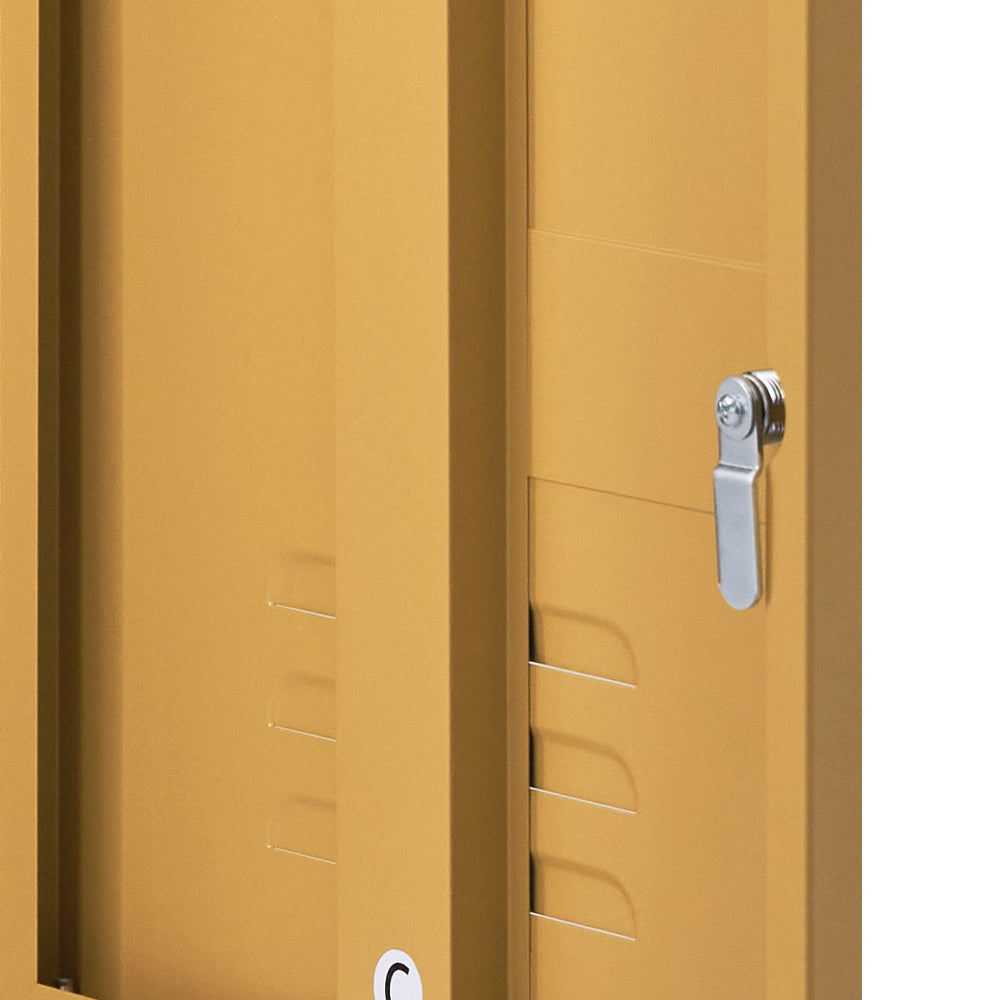 ArtissIn Metal Locker Storage Shelf Filing Cabinet Cupboard Bedside Table Yellow