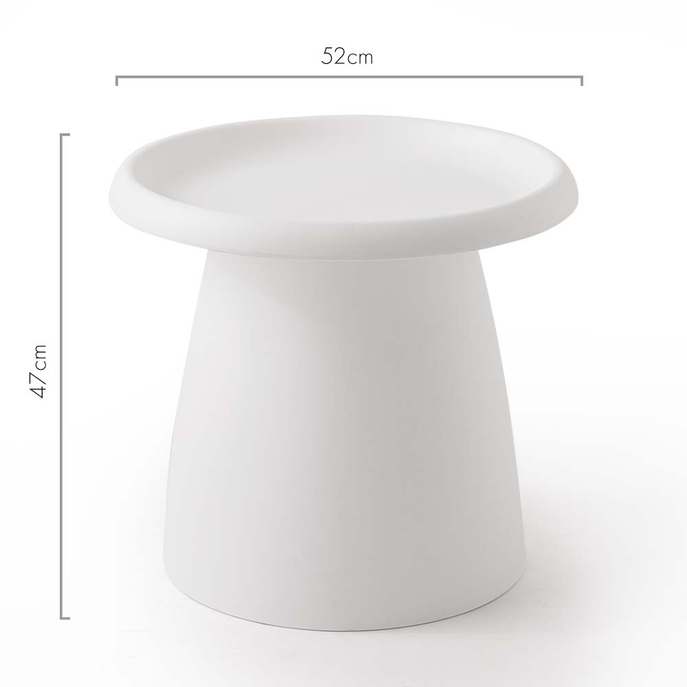 ArtissIn Coffee Table Mushroom Nordic Round Small Side Table 50CM White