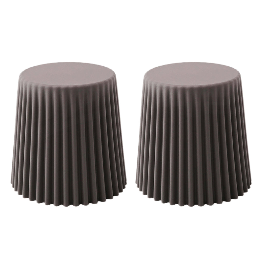 ArtissIn Set of 2 Cupcake Stool Plastic Stacking Stools Chair Outdoor Indoor Grey