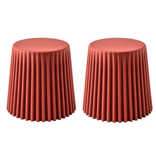 ArtissIn Set of 2 Cupcake Stool Plastic Stacking Stools Chair Outdoor Indoor Red