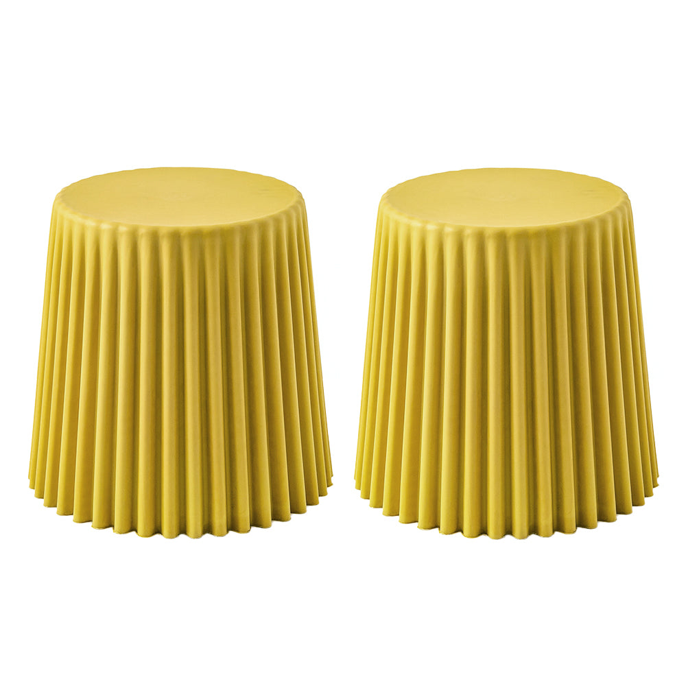 ArtissIn Set of 2 Cupcake Stool Plastic Stacking Stools Chair Outdoor Indoor Yellow