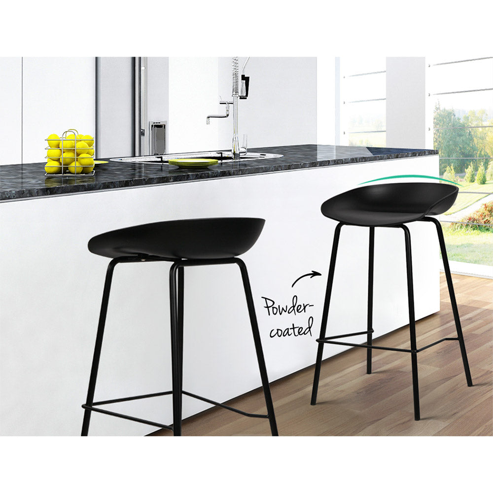 Artiss Set of 4 Metal Bar Stools - Black